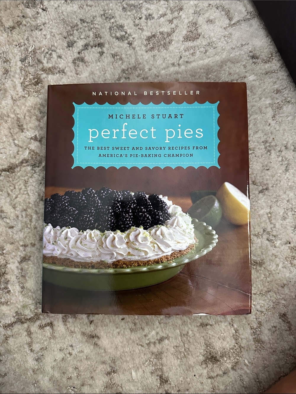 Perfect Pies Cookbook by Michele Stuart - Blue & Brown Cover